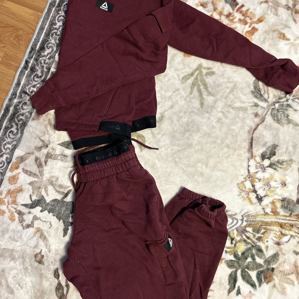 Reebok Maroon Tracksuit with Logo